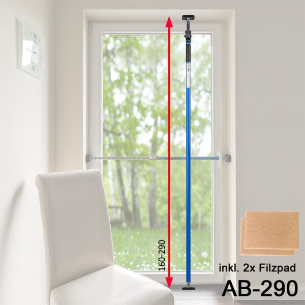 Sicherungsstange 160 - 290 cm (blau) AB-290 inkl. Pads