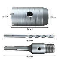 40 mm Hartmetall-Hohlbohrkrone inkl. SDS Aufnahmeschaft