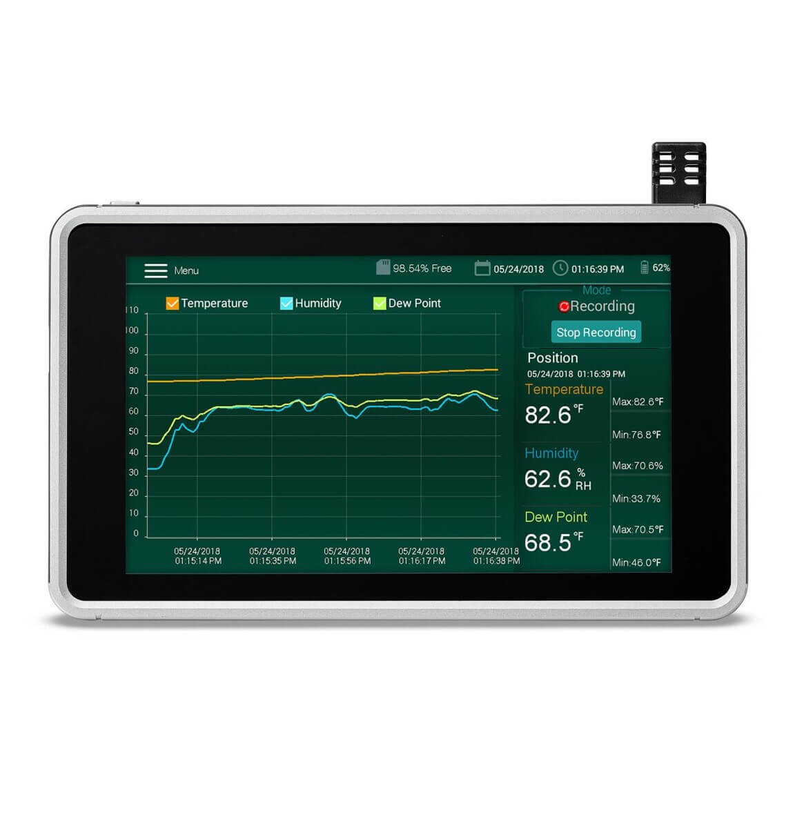 EXTECH RH550 - Feuchte-/Temperatur-Diagrammrecorder mit...