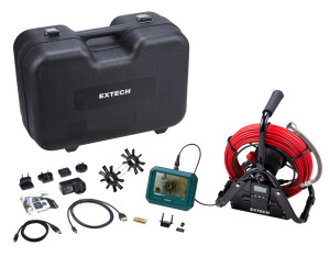 EXTECH - HDV750 Videoskop-Kit für Rohre mit 28 mm-Kamera, 30-m-Rohrleitungsspule und Sondenlängen-Ermittler. Profi-Qualität von ALLEGRA